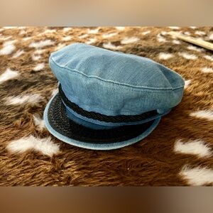 VTG Denim Lieutenant Hat Retro Indie BoHo Maximalist Coastal Eclectic Grandpa
